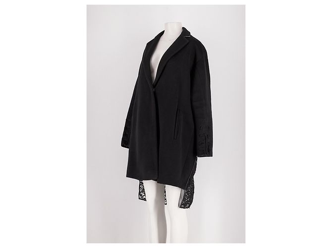 Autre Marque Abrigo midi negro GILMAR con encaje y botones - vista 4
