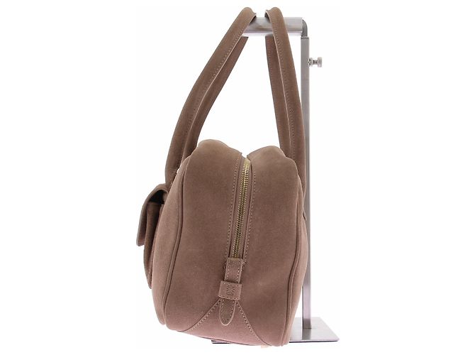 Borsa a mano Sandro EZMEH in camoscio marrone - vista 4