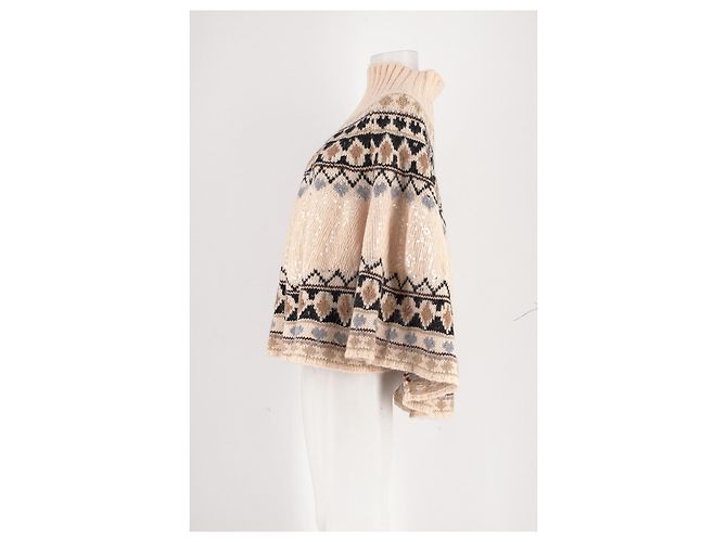 Autre Marque Beiger Wollponcho - Ansicht 3