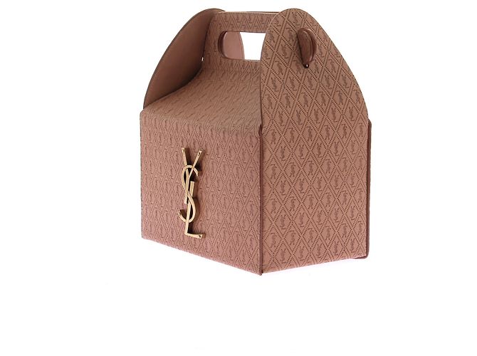 Yves Saint Laurent borsa box "TAKE-AWAY" in pelle goffrata - vista 2