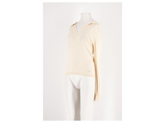 Autre Marque Jersey DAMSON MADDER de algodón blanco cuello alto - vista 4