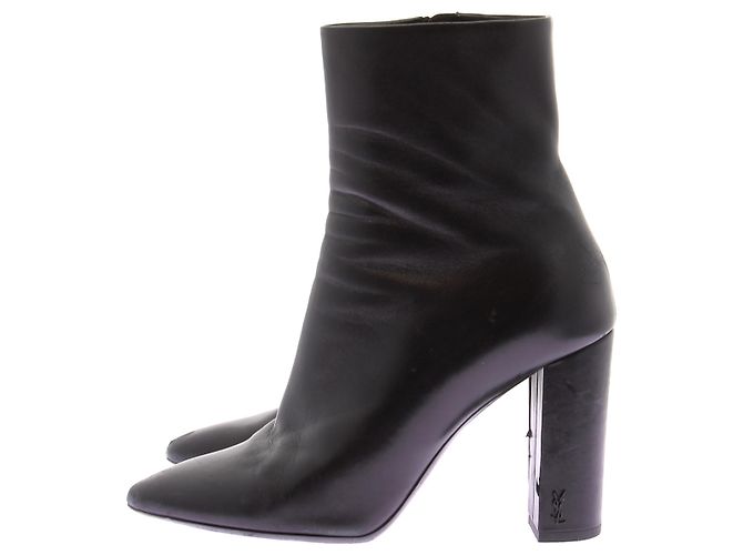 Autre Marque Botines de cuero negros - vista 2