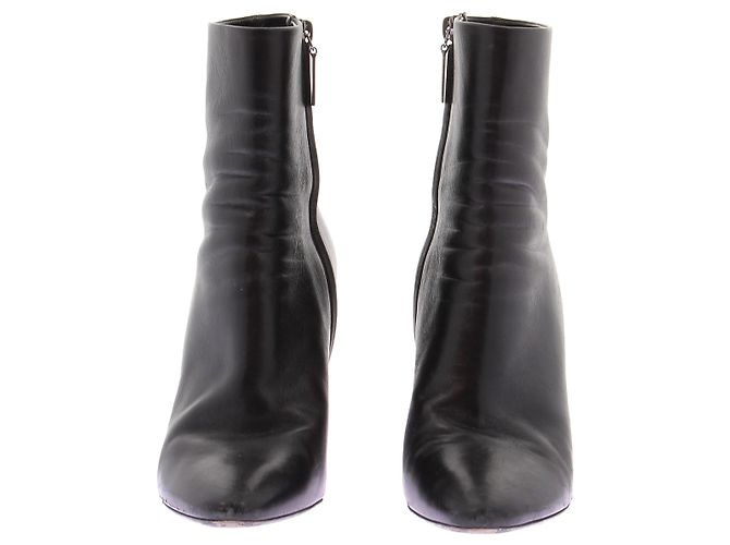 Autre Marque Botines de cuero negros - vista 4