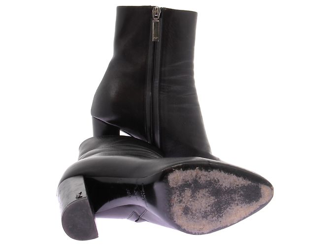Autre Marque Botines de cuero negros - vista 7