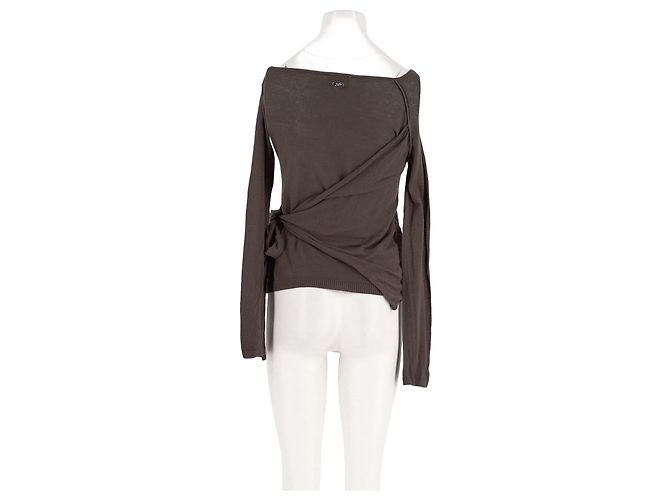 Autre Marque DAMSON MADDER Brauner Baumwollpullover Bardot Ausschnitt - Ansicht 2