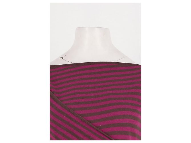 Autre Marque DAMSON MADDER Gestreifter Baumwollpullover Rosa Braun - Ansicht 5