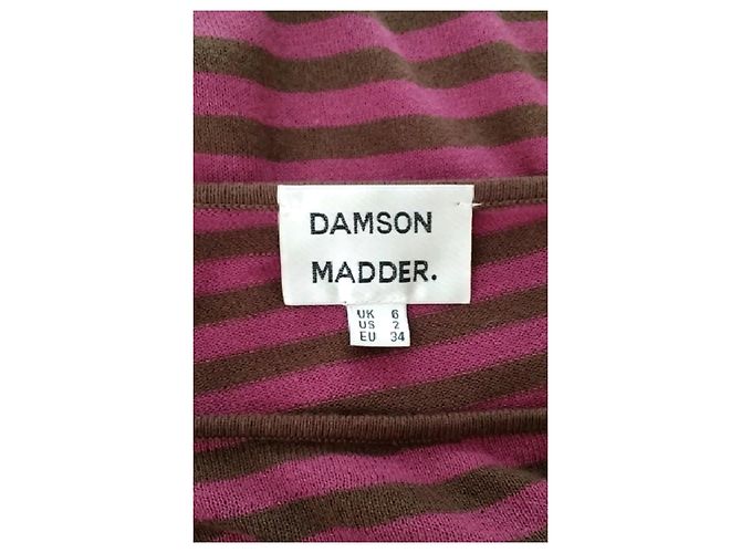 Autre Marque DAMSON MADDER Gestreifter Baumwollpullover Rosa Braun - Ansicht 7