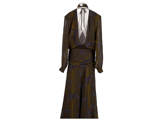 Autre Marque MUMA Maxikleid Khaki Animal Print - Ansicht 2