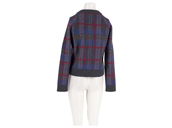 Autre Marque DAMSON MADDER Wollcardigan Grau Kariert - Ansicht 2