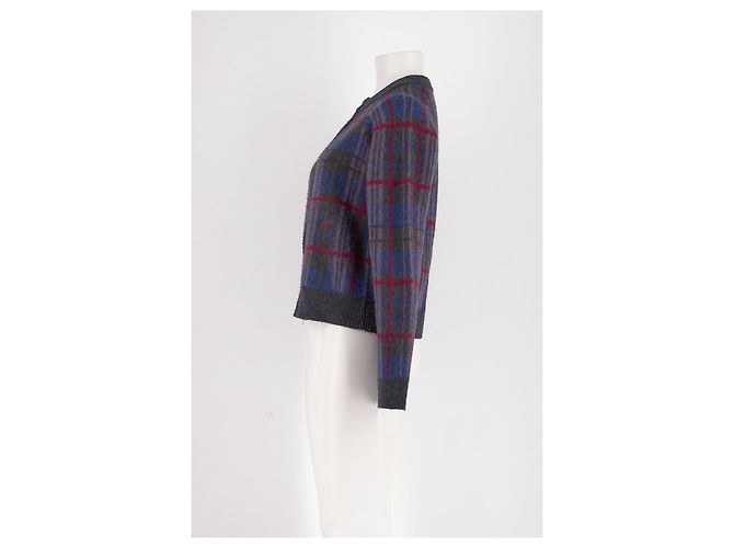 Autre Marque DAMSON MADDER Wollcardigan Grau Kariert - Ansicht 3