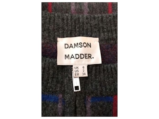 Autre Marque DAMSON MADDER Wollcardigan Grau Kariert - Ansicht 7
