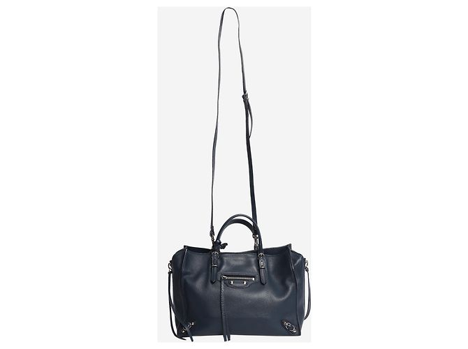 Borsa Balenciaga Papier A6 blu navy pelle - vista 3