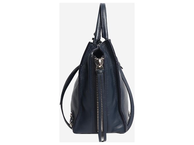 Borsa Balenciaga Papier A6 blu navy pelle - vista 4