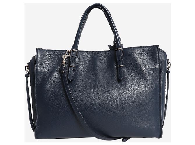 Borsa Balenciaga Papier A6 blu navy pelle - vista 5