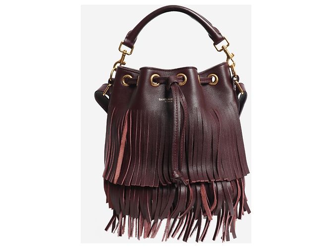 Autre Marque Borsa bucket Emmanuelle con frange bordeaux - vista 4