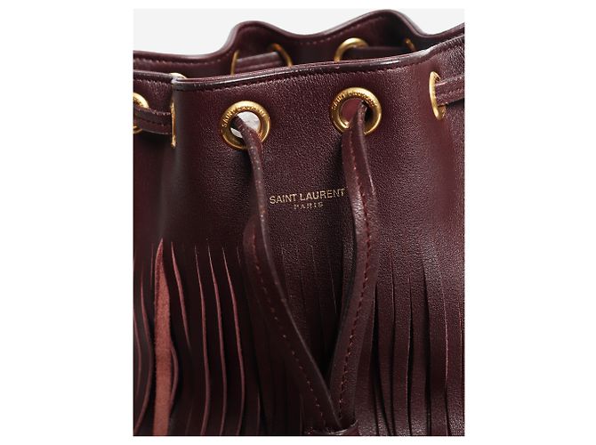 Autre Marque Borsa bucket Emmanuelle con frange bordeaux - vista 5