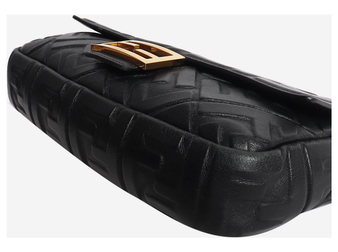 Fendi Borsa Baguette nera con FF in rilievo - vista 5