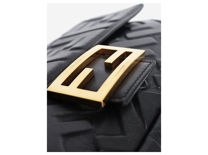 Fendi Borsa Baguette nera con FF in rilievo - vista 6