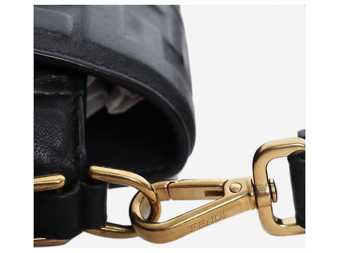 Fendi Borsa Baguette nera con FF in rilievo - vista 7