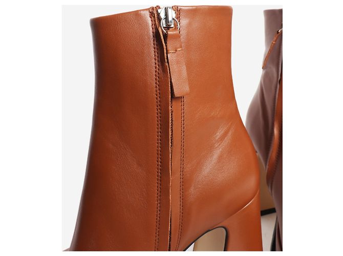 Autre Marque Botines Chueca de cuero marrón - EU 38 - vista 4