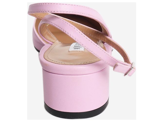 Aquazzura Décolleté slingback in pelle rosa e nera - taglia EU 37.5 - vista 3
