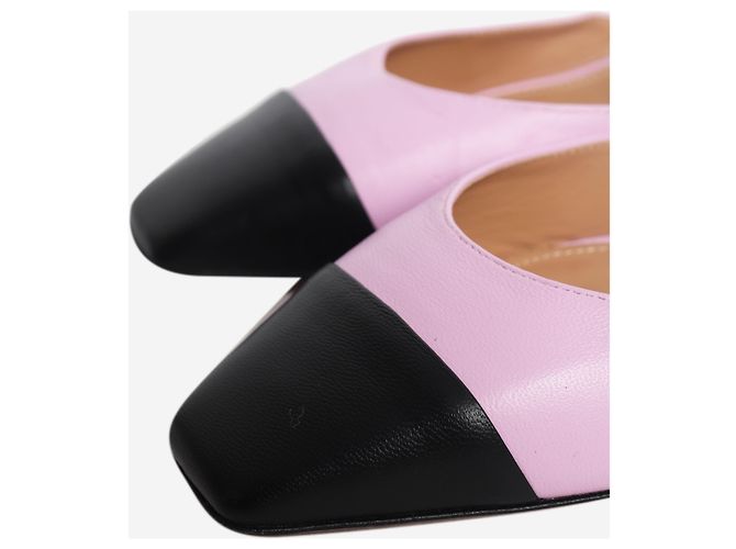 Aquazzura Décolleté slingback in pelle rosa e nera - taglia EU 37.5 - vista 5