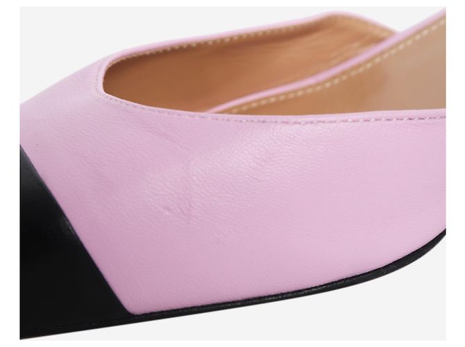Aquazzura Décolleté slingback in pelle rosa e nera - taglia EU 37.5 - vista 6