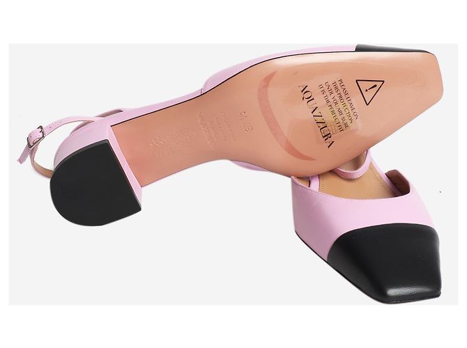 Aquazzura Décolleté slingback in pelle rosa e nera - taglia EU 37.5 - vista 7