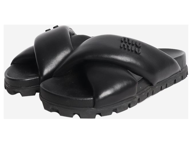 Miu Miu Ciabatte imbottite in pelle nera - size EU 35 - vista 2