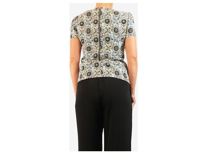 Louis Vuitton Cremefarbene Bluse mit Monogramm-Print - size UK 10 - Ansicht 2