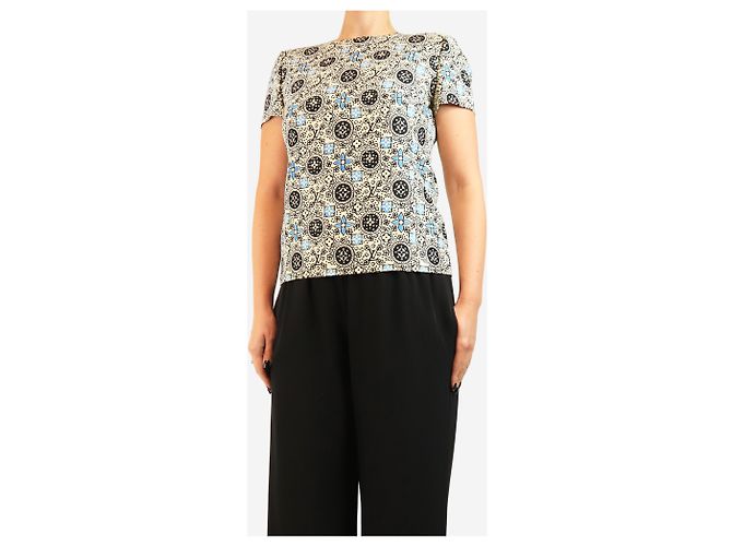 Louis Vuitton Cremefarbene Bluse mit Monogramm-Print - size UK 10 - Ansicht 3