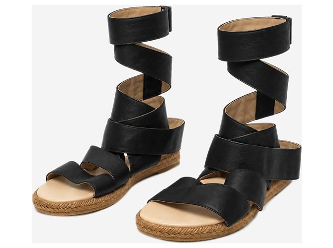 Chloé Sandali stringati in pelle morbida nera - size EU 37 - vista 2