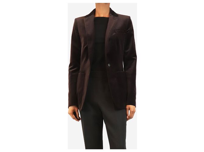 Dolce & Gabbana Blazer de velur berenjena profundo - size UK 8 - vista 3