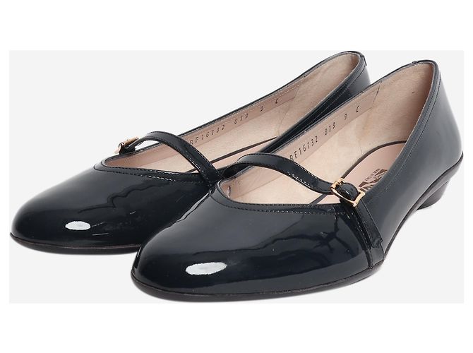 Salvatore Ferragamo Audrey Lackschuhe Navy - size EU 39.5 - Ansicht 2