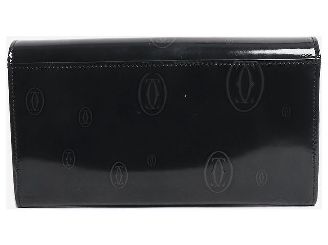 Cartier Cartera con cadena de cuero charol negro - vista 6