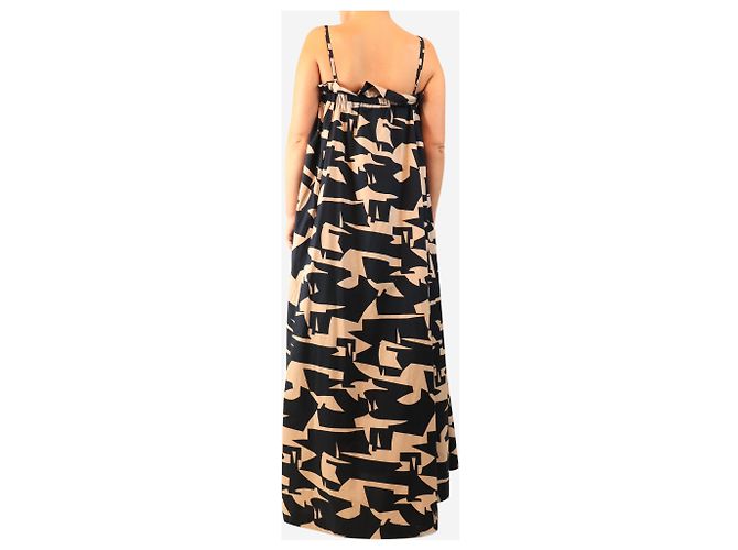 Essentiel Antwerp Abito maxi Becha blush e navy - size UK 8 - vista 2