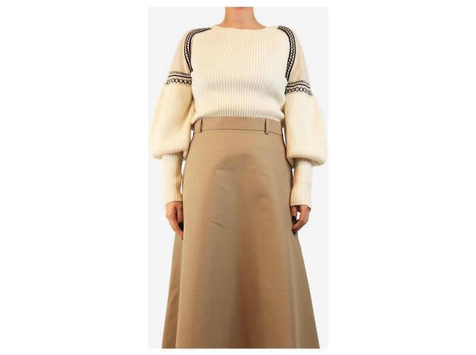 Max Mara Cosetta Jacquard-Strickpullover in Creme - size - Ansicht 3