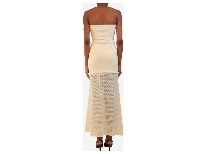 Autre Marque Bandless Strick-Midikleid in Creme - Größe XS - Ansicht 2
