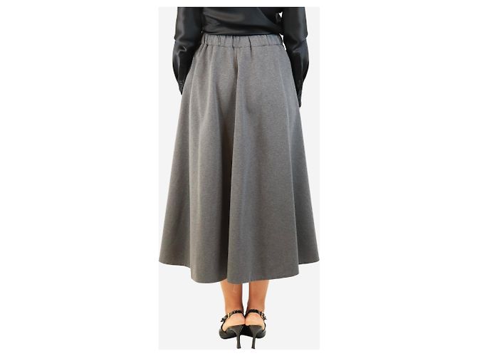 Brunello Cucinelli Falda midi evasé gris - size UK 14 - vista 3