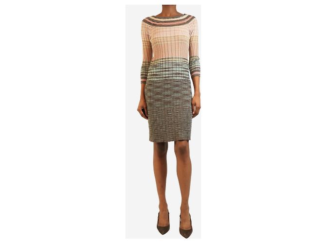 Missoni Multicoloured glittery Strickkleid in Rippenoptik - size 8 - Ansicht 3
