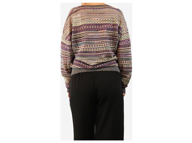 M Missoni V-Ausschnitt Pullover in Lila und Gelb - size S - Ansicht 2