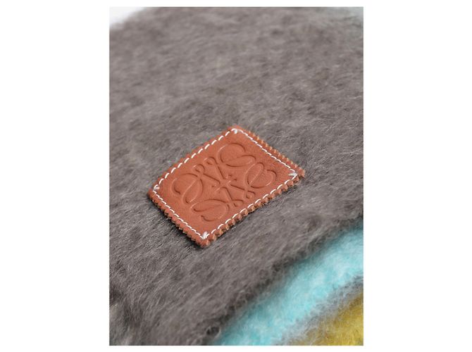 Loewe Sciarpa a righe multicolore in mohair e lana - vista 3