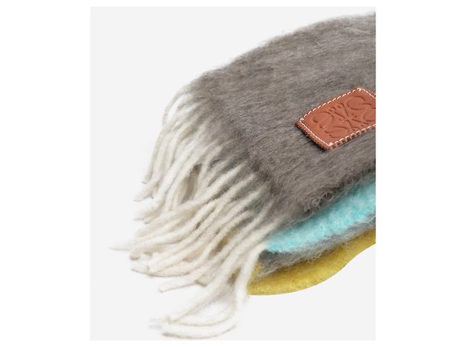 Loewe Sciarpa a righe multicolore in mohair e lana - vista 5