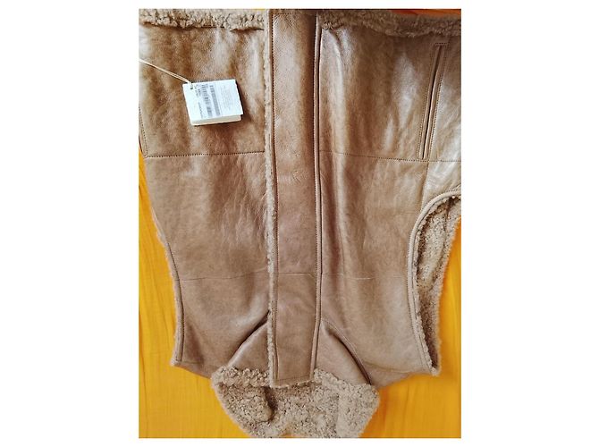Brunello Cucinelli Leder-Shearling-Weste Brown - Ansicht 10