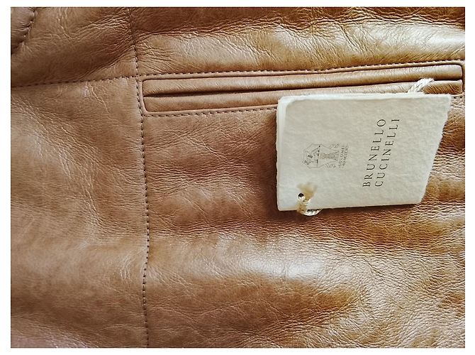 Brunello Cucinelli Leder-Shearling-Weste Brown - Ansicht 2