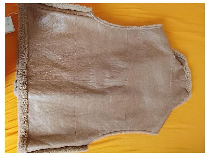 Brunello Cucinelli Leder-Shearling-Weste Brown - Ansicht 9