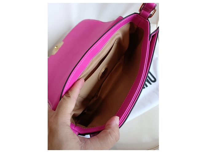 Borsa Love Moschino in tela e pelle rosa e beige - vista 8