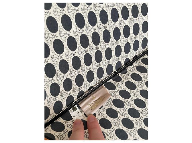 Ombrello vintage Vivienne Westwood a pois e orb - vista 12