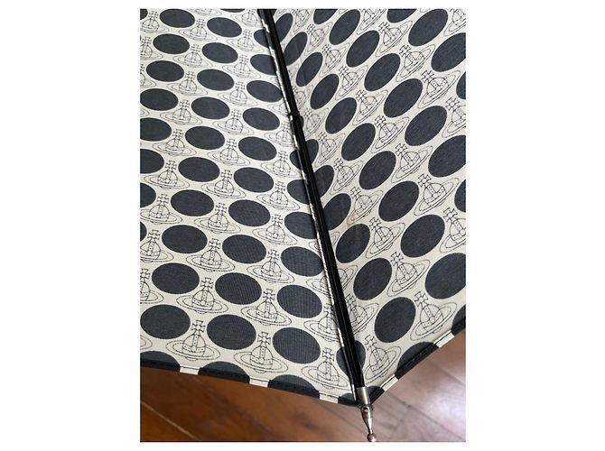 Ombrello vintage Vivienne Westwood a pois e orb - vista 13