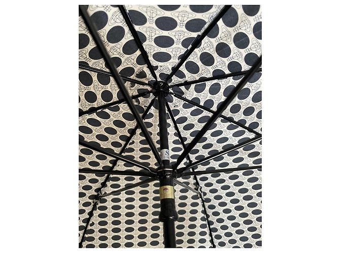 Ombrello vintage Vivienne Westwood a pois e orb - vista 9
